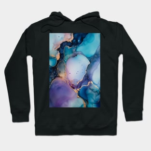 Indigo Haze - Abstract Alcohol Ink Art Hoodie